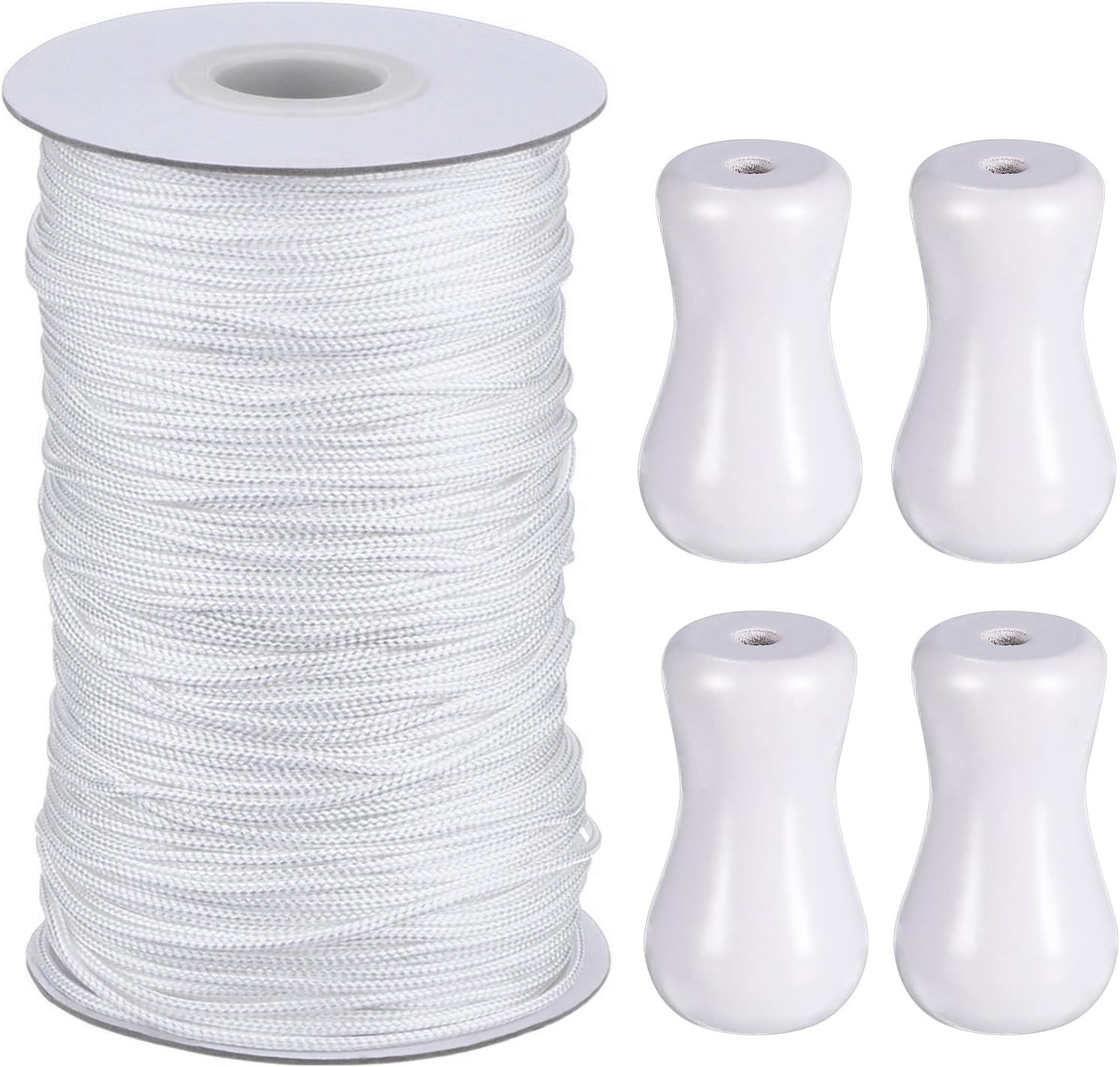 Hestya 1.8 mm White Braided Lift Shade Cord 55 Yards/roll with 4 Pieces 