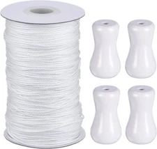 Hestya 1.8 mm White Braided Lift Shade Cord 55 Yards/roll with 4 Pieces 