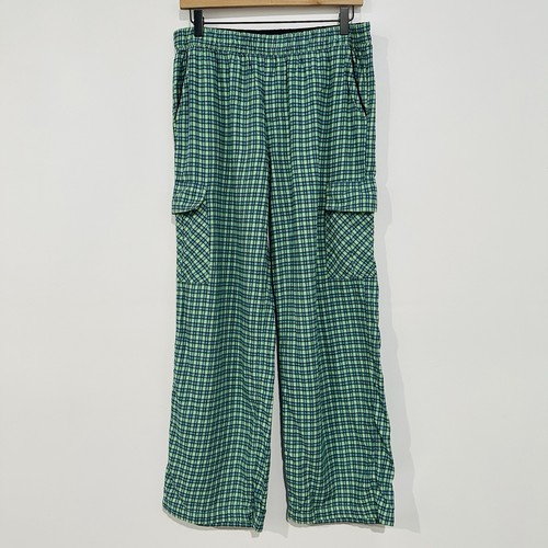 Set pigiama donna Aerie flanella cargo skater taglia media verde blu grunge anni 90 - Foto 2 di 19