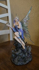 Zeckos Anne Stokes Blue and Purple Stargazer Fairy Statue