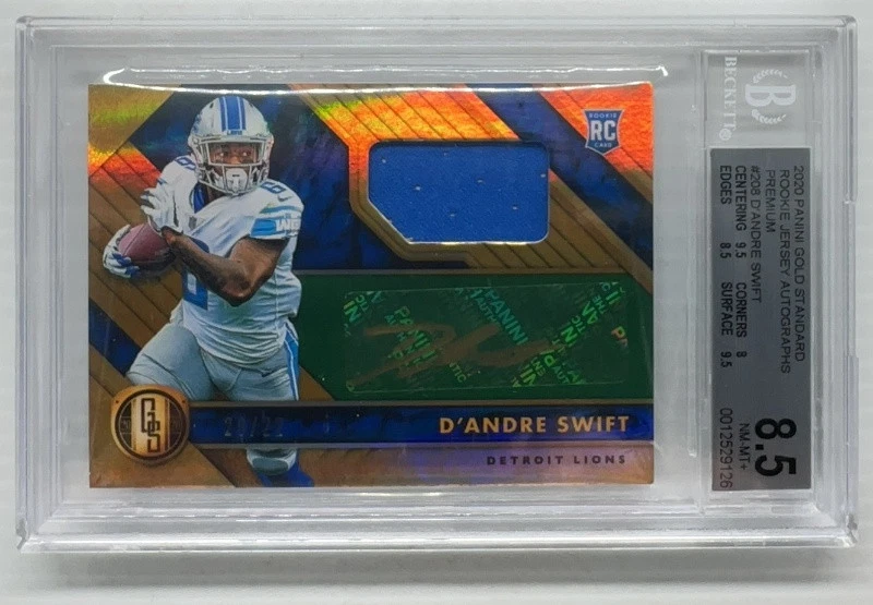 D'Andre Swift Panini Gold Standard #208 Rookie Jersey Autograph-Prime