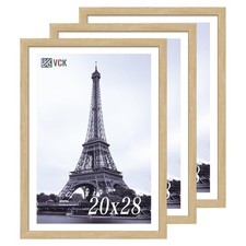VCK 20x28 Picture Frame Set of 3 - Oak, Natural Solid Wood Poster Frames, Wal...