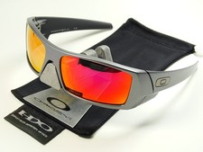 Oakley Gascan Grey Ruby Polarized Sunglasses Fuel Cell Batwolf Breadbox Splice