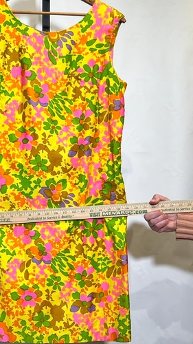 Vtg Sears 60s Mod Shift Mini dress Floral Cotton, $55 - Photo 7