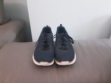 Ladies Skechers Flex Appeal 4.0 Navy/Gold Trainers Uk Size 8 Very Good Condition