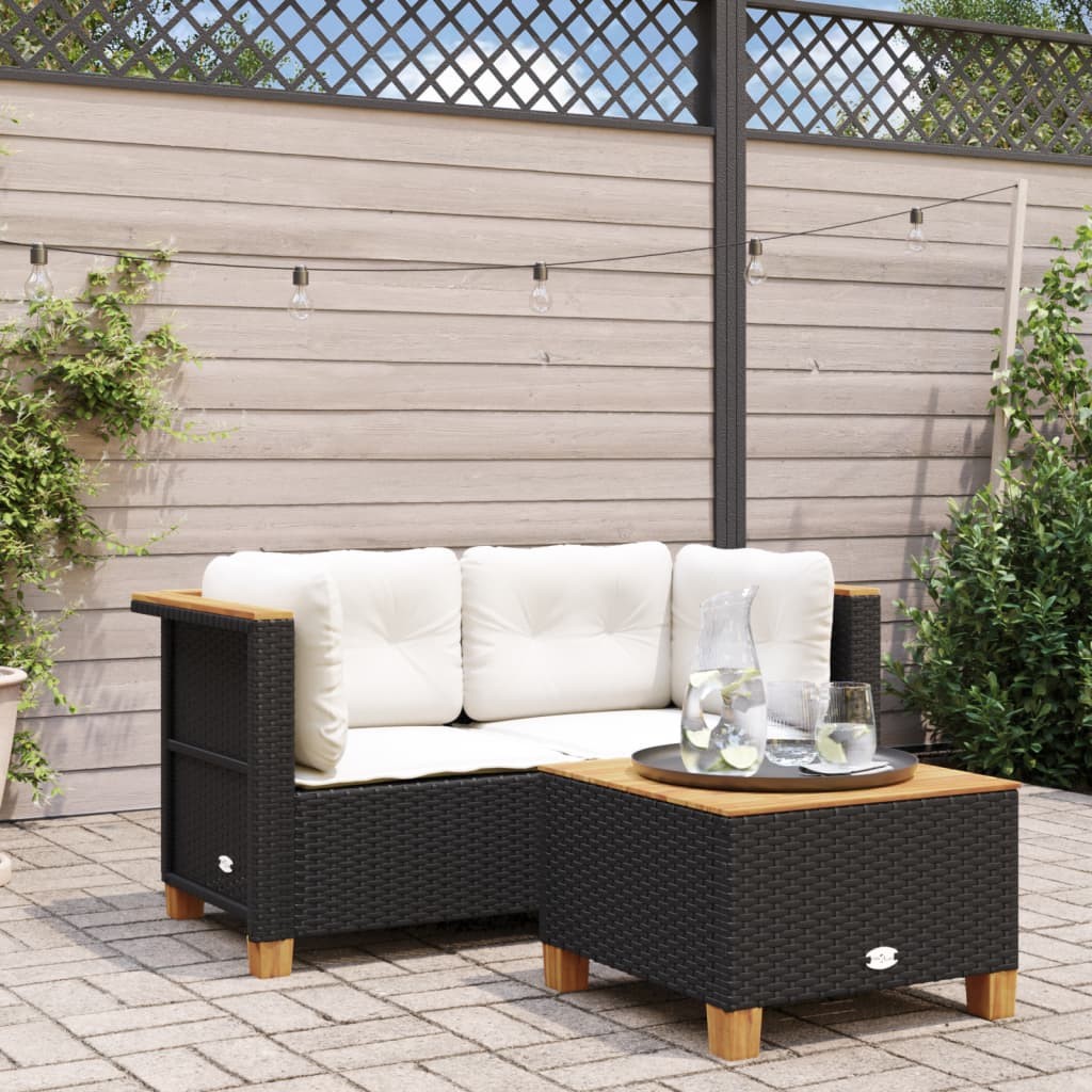 vidaXL Set Divani Angolari Outdoor - L'Eleganza del Polyrattan Nero