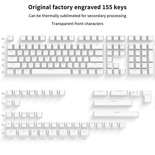133 Key Mechanical Keyboard Keycaps Set PBT Keycaps Cherry MOA Profile Key Cap_S - Zdjęcie 9 z 19