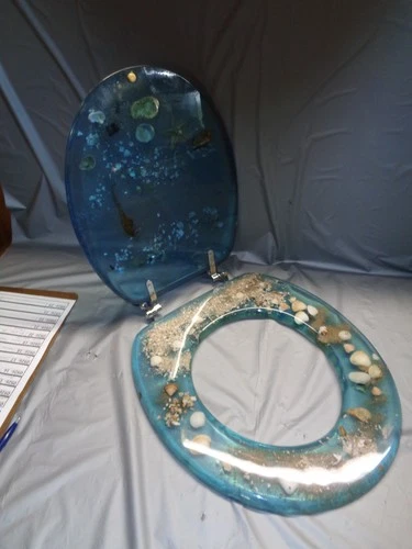 Transparent Round Standard Size Toilet Seat with Cover Acrylic.