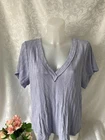 Anthropologie Pilcro Rib Double Women Top Size 2X (22-24) Purple V Neck Cotton