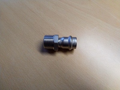 Sanpress Inox Edelstahl rostfrei Pressteil Übergangsstück 18 mm auf 3/4'' AG, neu