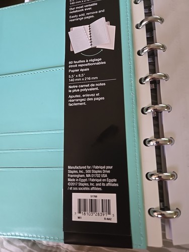 Staples ARC Notebook Blu Teal Carbonio Personalizzabile 60 Fogli Business 5,5”x8,5” - Foto 4 di 6