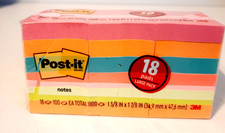 Post-it Mini Notes, 1 3/8 in. x 1 7/8 in., 18 Sticky Notes Pads, 100 Sheets per