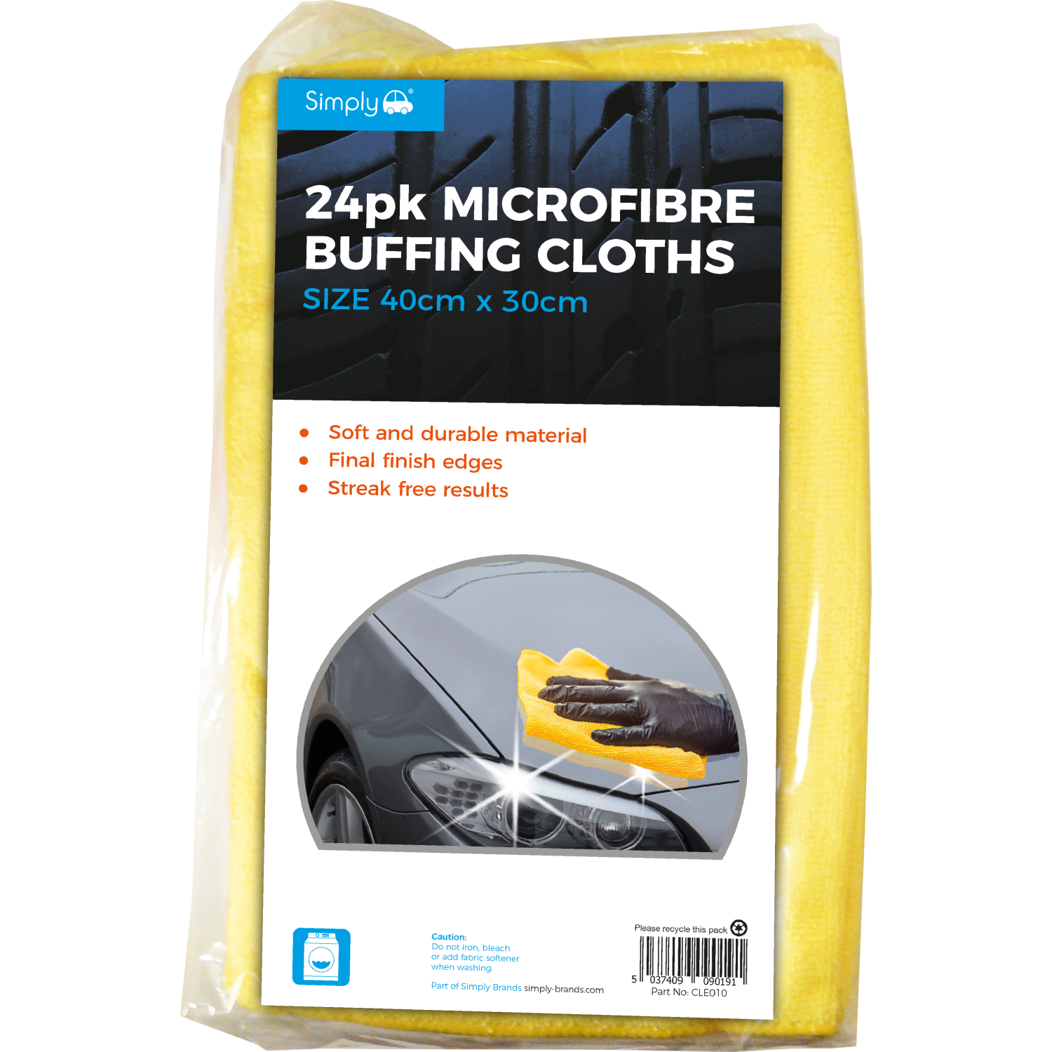 Simply - 24Pack Large Microfibre Cloths |Car Cleaning Waxing Detailing Polishing