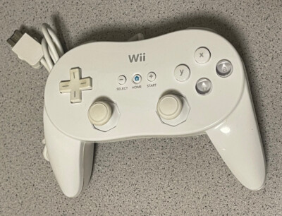 Official Nintendo Wii Pro Controller Classic White RVL-005 OEM TESTED 