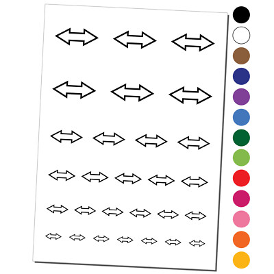Double Arrow Symbol Outline Temporary Tattoo Water Resistant Set Collection