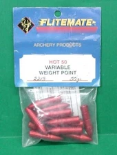 FliteMate Hot 50 Variable Weight Points for 2213 Aluminum Arrows - New Pack