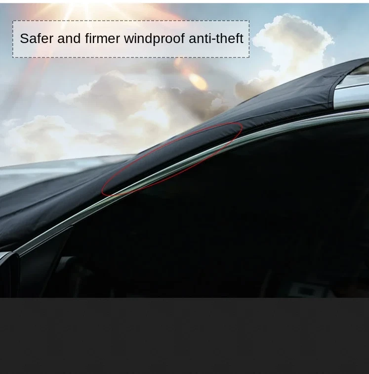 Parabrisas delantero magnético para automóvil cubierta protectora de nieve hielo anti-escarcha antiniebla parasol Foto 4 de 4