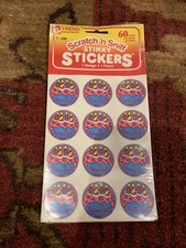 Vintage TREND MATTE Scratch  Sniff Stinky Stickers SPECIAL Cake Sheet of 12