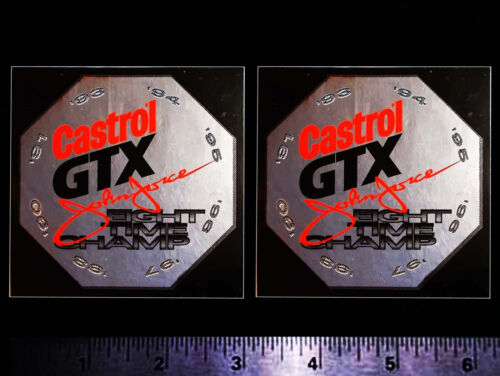 CASTROL GTX John Force - Zestaw 2 oryginalnych naklejek/naklejek wyścigowych vintage NHRA - Zdjęcie 1 z 1