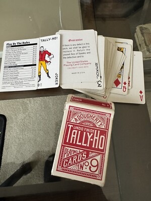 Tally Ho Playing Cards Poker 9 Original Fan Jack VG-