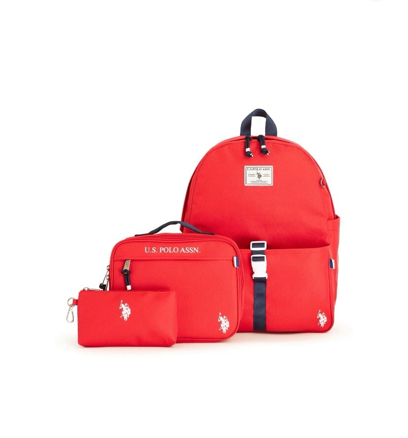 U.S. Polo Assn. Boys Water-Resistant Backpack, Lunch Tote