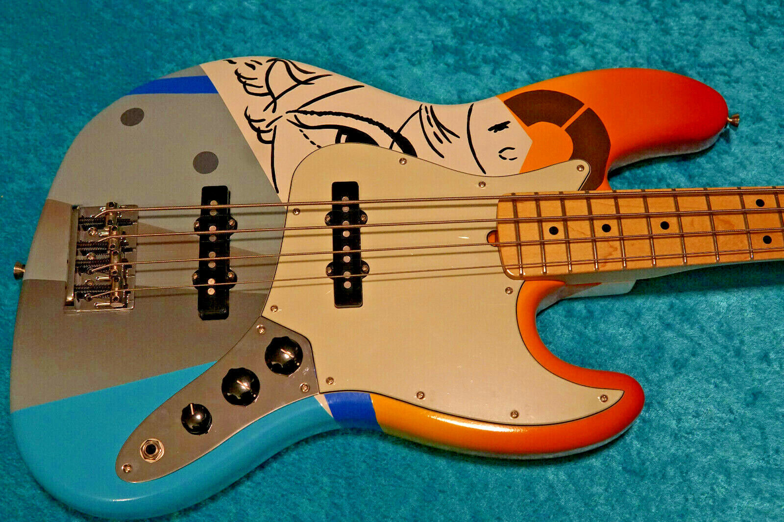 Cool! Fender American Jazz Bass Crash 1 vintage design standard maple neck  USA