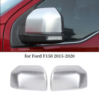 2x Sliver Door Rearview Mirrors Cover Trim Caps Shell For 2015-2020 Ford F150