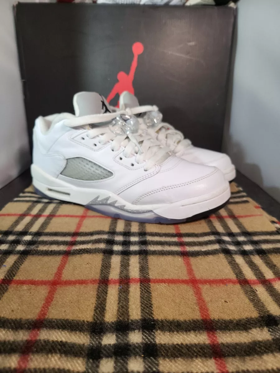 Size 7- Jordan 5 Low White Wolf Grey 2015