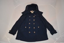 Burberry Navy Blue Double Breasted Button Trench Coat Mac Jacket Womens Uk8 Us6