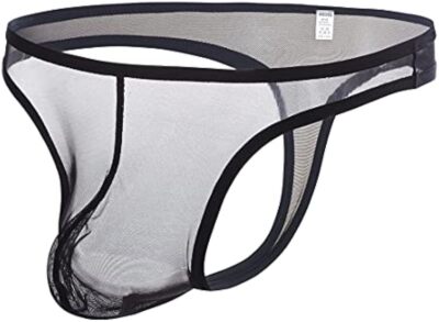 Transparent Thong For Men See Through Mesh G-String T-Back Underwear M-3XL
