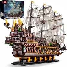 Mould King 13197 Flying Dutchman Pirate Ship Building Block Toy Set 13138 Remake