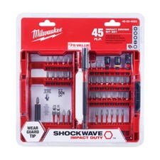 Milwaukee SHOCKWAVE Impact Duty Steel Driver Bit Set, Laser Hardening, 45-Piece