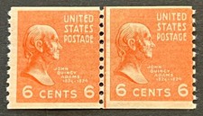 Travelstamps: US Stamps Scott # 846 - 6¢ John Quincy Adams Line Pair Mint MNH OG