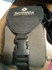 Samsonite Worldproof Black brown Camera Bag w Belt Loop Shoulder Strap VTG