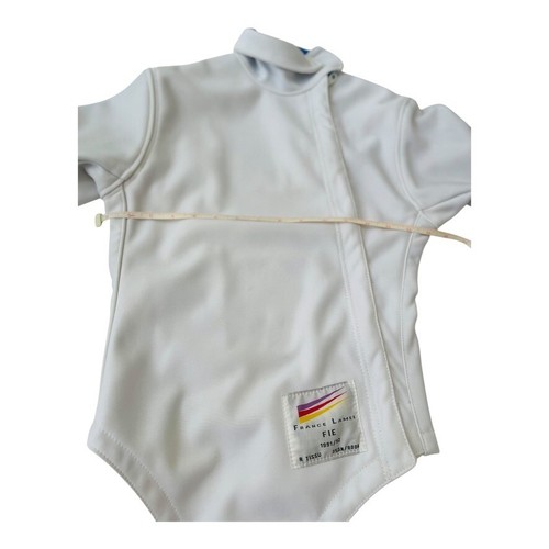 France Lames FIE Fencing Jacket White Small Long Sleeve Front Zipper 350N/800N - Picture 3 of 8