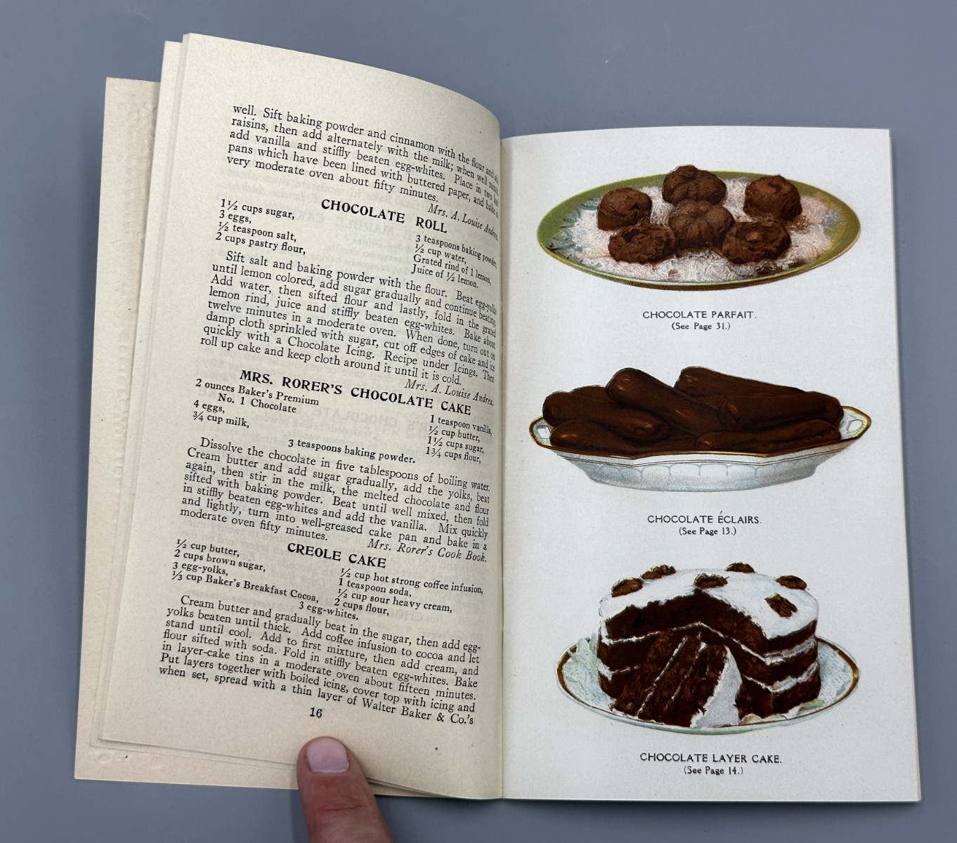 1925 Walter BAKER CHOCOLATE & COCOA Advertising Recipe Booklet Antique Cook Book