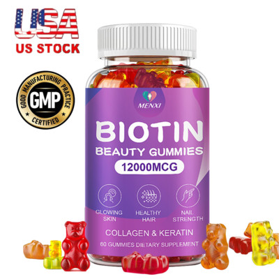 Biotin Collagen Gummies 12000Mcg - Maximum Potency for Hair, Skin, Nails