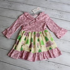 Pete Lucy Baby Girl's Dress Size 0 3 6 Months Camping Forest Paw Prints