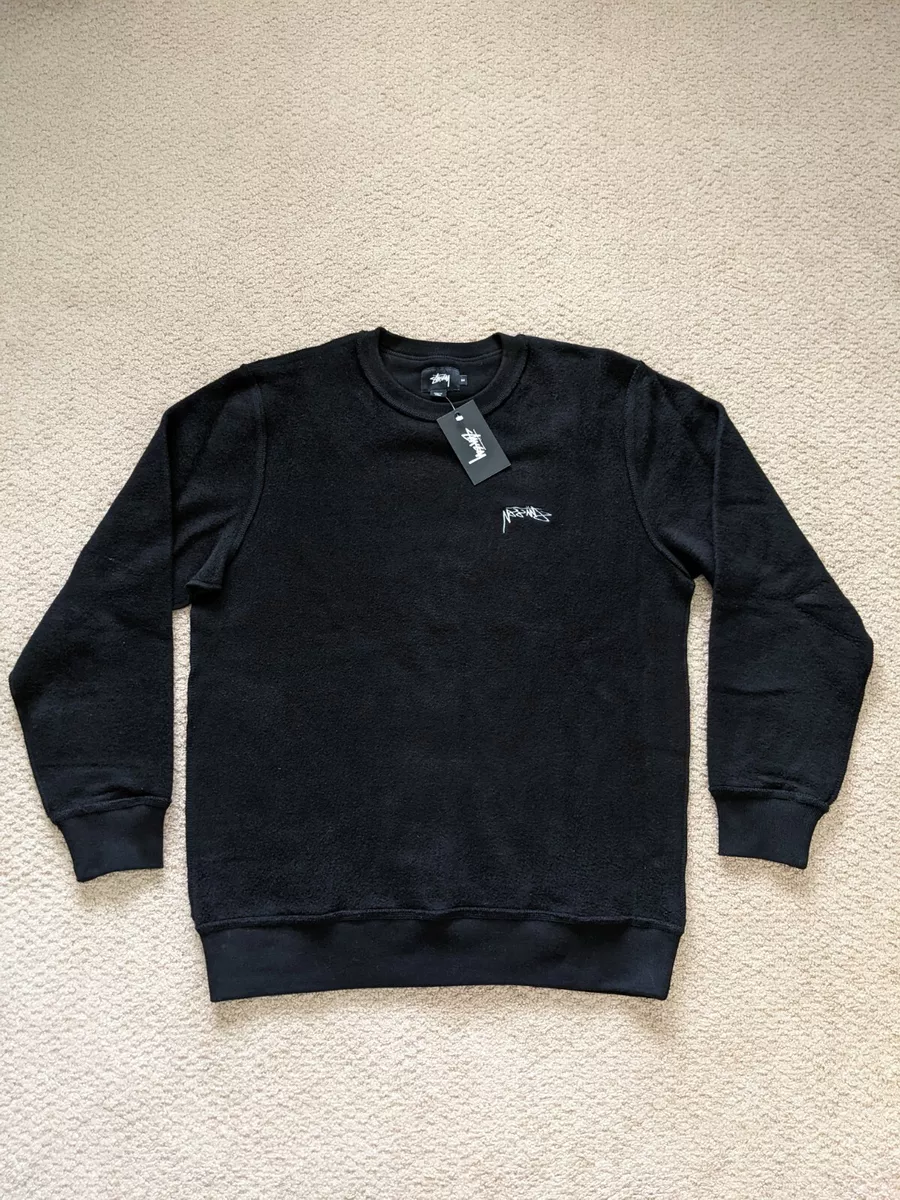 NWT Stussy Inside Out Crewneck Sweater Black Size Medium