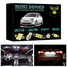 White LED interior lights package kit for 2012-2019 Fiat 500. 5050 series