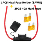 1 Pack Waterproof in-line Maxi Fuse Holder 8 AWG with 2pcs 40amp Fuse