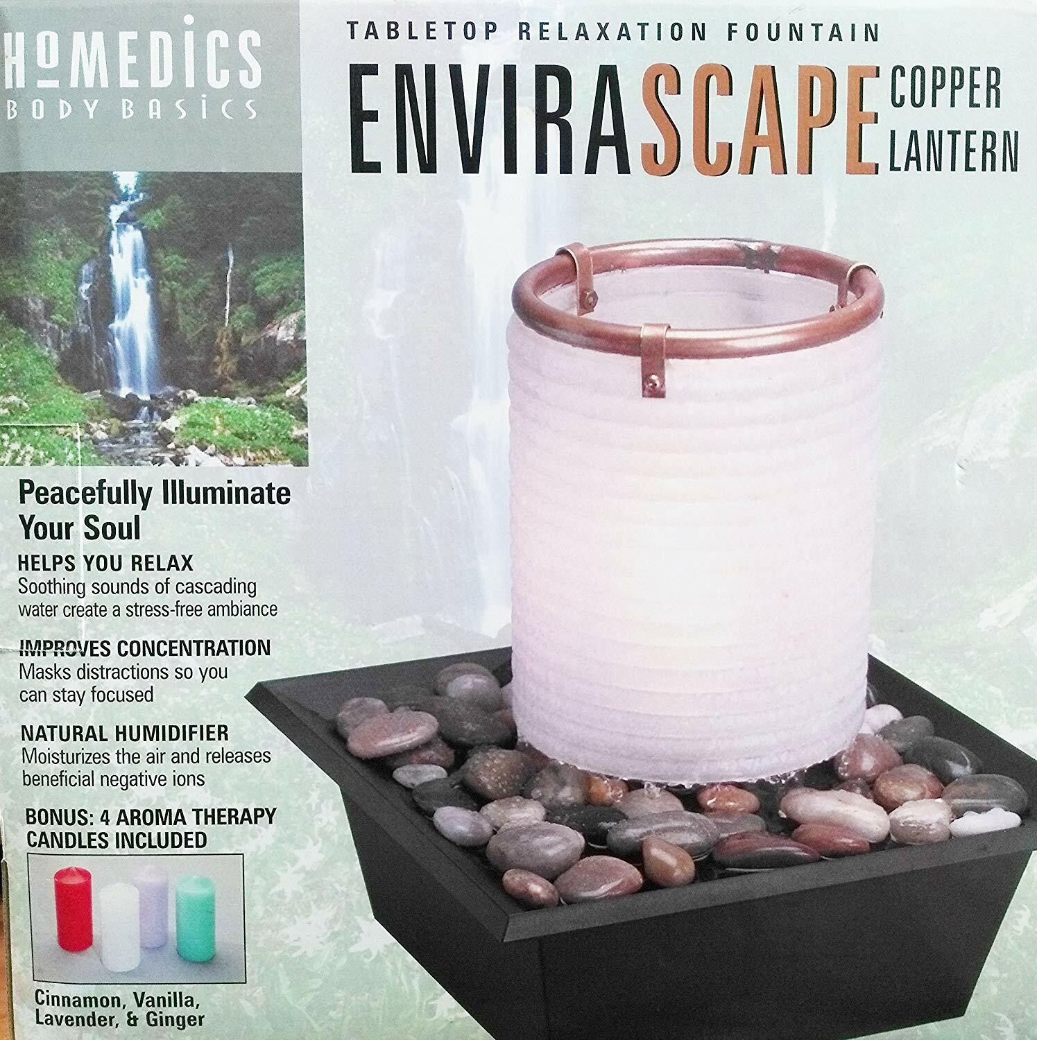 Homedics Envirascape Tabletop Relaxation Fountain Copper Lantern eBay
