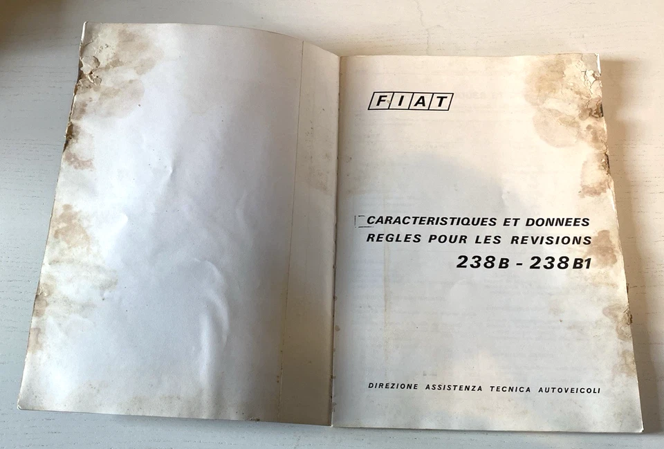Caractéristiques et Données Techniques FIAT Fourgon 238B & 238B1 - Mai 1969 - Photo 2/4