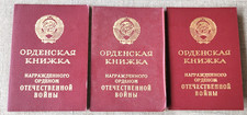 Order of the Patriotic War, 1nd Class Set of 3 USSR Soviet russian documents