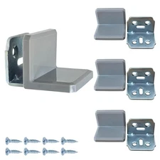 MR BRACKET Plastic Covered Small L Bracket Set Stainless Steel Pack of 4 Gray