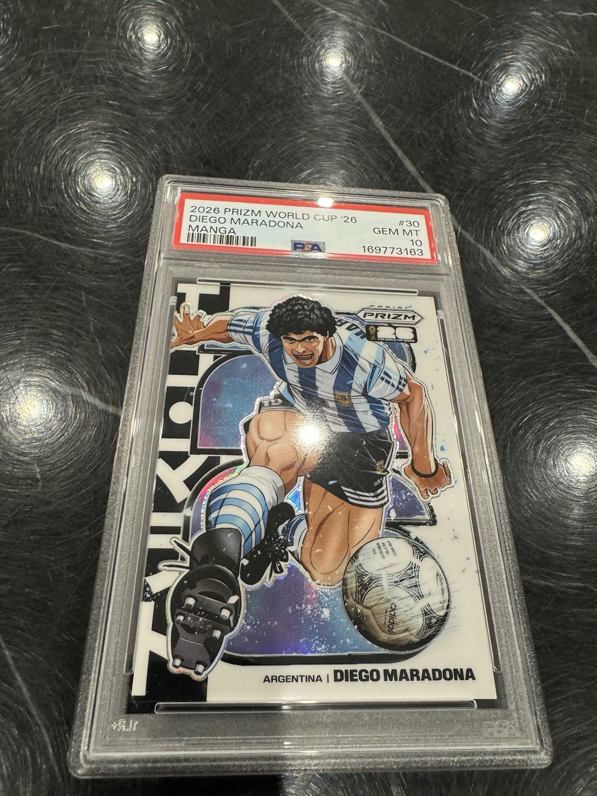 2026 Panini Prizm World Cup Diego Maradona Manga SSP #30 Argentina PSA 10 view 3