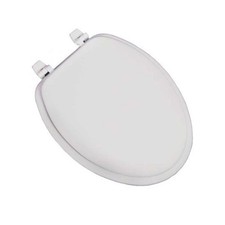 Jones Stephens C002WD00 White Elongated Wood Toilet Seat