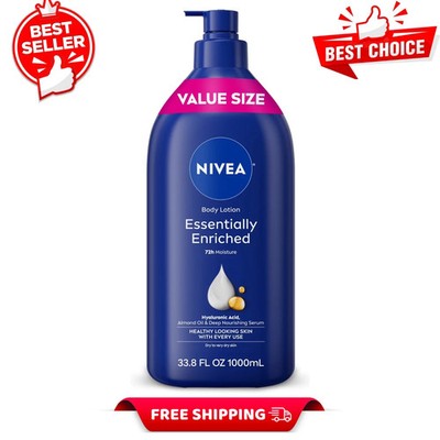 NIVEA Essentially Enriched Body Lotion for Dry Skin, 33.8 Fl Oz +2days delivery