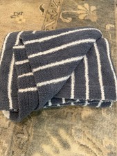 Barefoot Dreams Cozy Chic Cozy Chic  Horizontal Stripe Blanket Navy White NWT