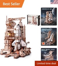 3D Puzzles Space Shuttle Model - Dynamic Launch Base with Motorized Lift, LED...